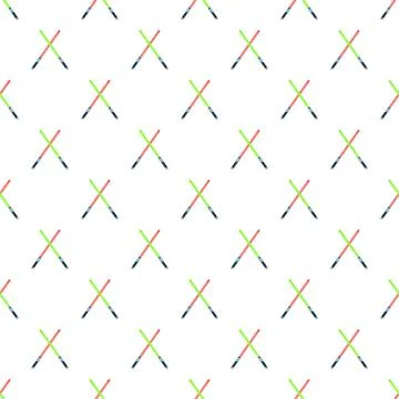Crossed laser swords creating a seamless science fiction pattern Stock Illustration