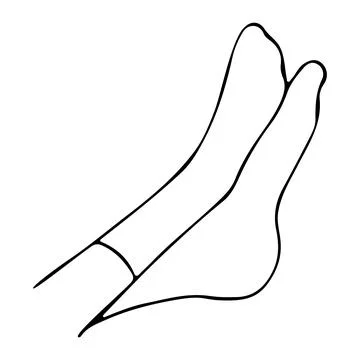 Crossed legs in socks hand drawn Stock Illustration