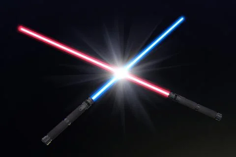 Crossed light sabers Stock Illustration