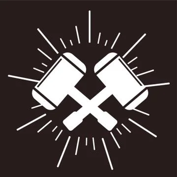 Crossed Mallet Stock-Illustration