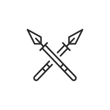 Crossed Medieval Spears Icon Stock Illustration