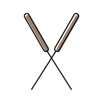 Crossed needles acupuncture color icon vector illustration Illustrazione stock