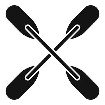 Crossed oars forming a kayak rowing team logo Illustrazione stock
