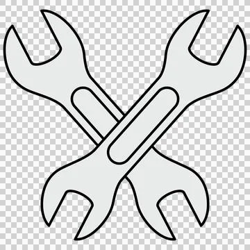 Crossed open ended wrenches Stock Illustration
