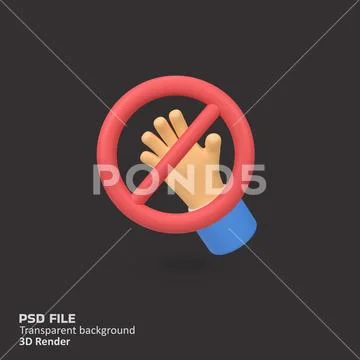 Crossed Out Circle Prohibition Sign isolated 3d render icon illustration PSD Template