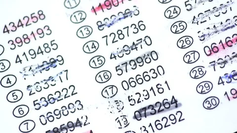 Crossed out on number from assecc code card closeup 4K 스톡 동영상 73609334