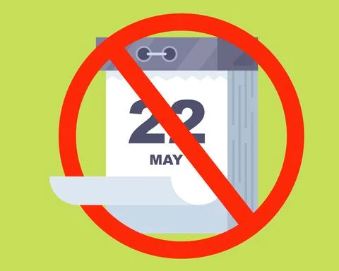 Crossed-out tear-off calendar. cancel the plan for that day. Stock Illustration