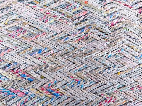 Crossed Pattern Fabric Rope Texture - Fabric Rope Handmade 스톡 사진