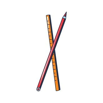 Crossed pencils flat illustration representing creativity 스톡 일러스트