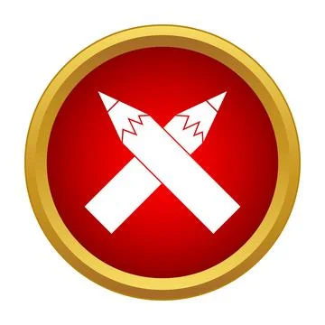 Crossed pencils icon symbolizing creative education writing Stock Illustration