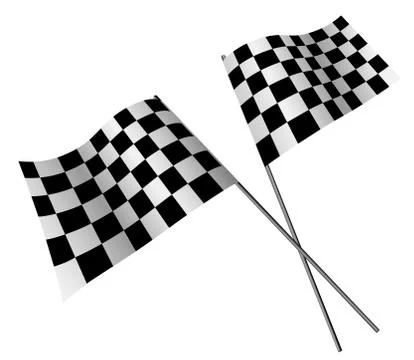 Crossed racing flags isolated on white background. Stock Illustration