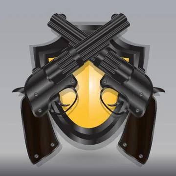 Crossed Revolvers Stock-Illustration