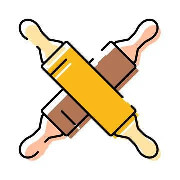 Crossed rolling pins for baking and cooking Stock Illustration