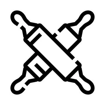 Crossed rolling pins representing baking and pastry arts Stock Illustration