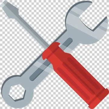 Crossed screwdriver and wrench. Tools for repairs, construction, maintenanc.. Stock Illustration