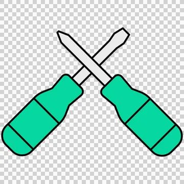 Crossed screwdrivers 스톡 일러스트