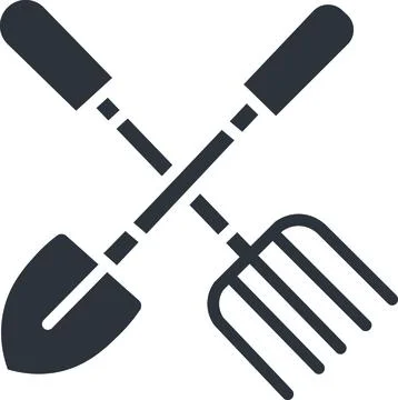 Crossed shovel and fork Stock Illustration