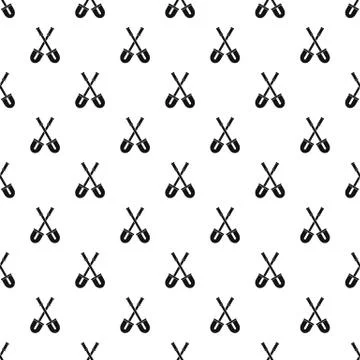 Crossed shovels pattern, simple style Stock Illustration