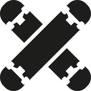 Crossed skateboard icons Illustrazione stock
