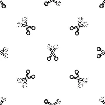 Crossed spanners pattern seamless black Stockillustratie