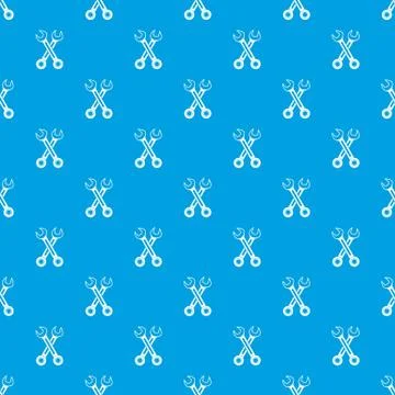 Crossed spanners pattern seamless blue Stockillustratie