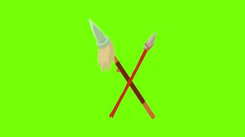 Crossed spears icon animation Stock Footage 152574822