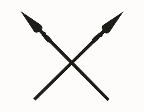 Crossed spears Stock Illustration