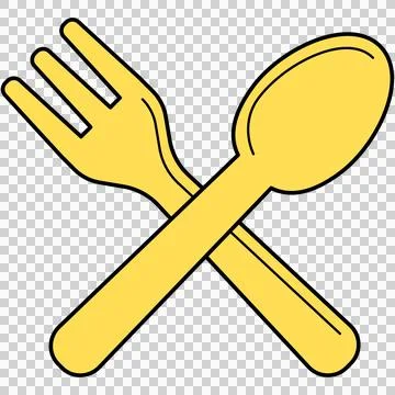 Crossed spoon and fork Ilustración de archivo