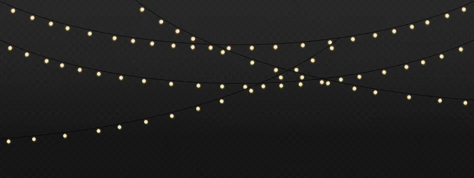 Crossed strands of tiny warm lights elegant drape for refined holiday decor Stock Illustration