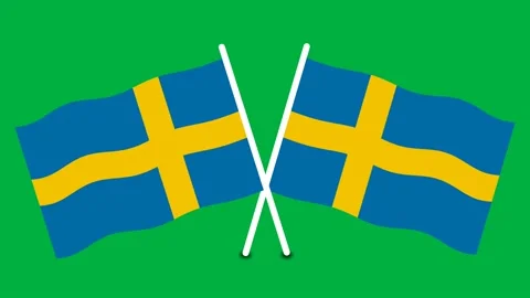 Crossed Sweden flag Stock Footage 191551545