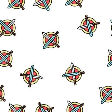 Crossed sword ancient greece vector seamless pattern Ilustración de archivo
