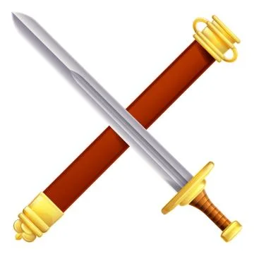 Crossed sword and scabbard Illustration