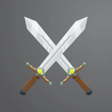 Crossed sword vector element concept design template Illustrazione stock