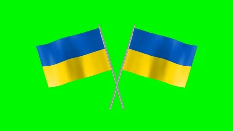 Crossed Ukraine flag Stock Footage 198030200