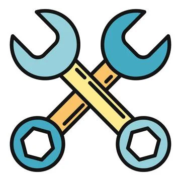 Crossed wrenches representing repair, tools, and maintenance service Stock Illustration