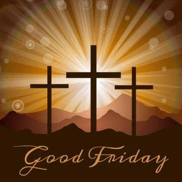 Crosses and mountains Stock Illustration