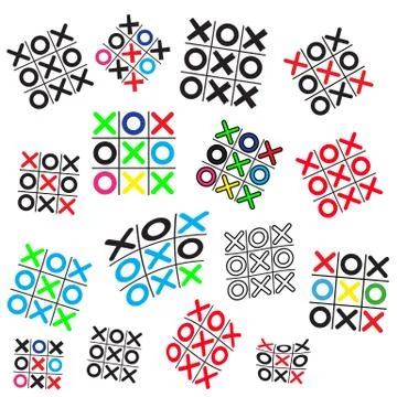 Crosses and zeros funny game Stock Illustration