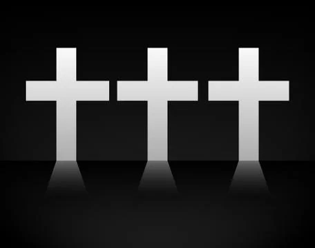 Crosses casting light on dark backgroud. Eps 10 light and shade, shadow effec Stock-Illustration
