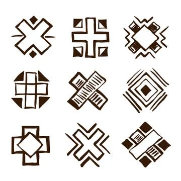 Crosses ethnic elements Stock Illustration