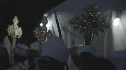 Crosses held by priests Stock Footage 90591757