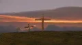 Crosses on hillside HD Footage