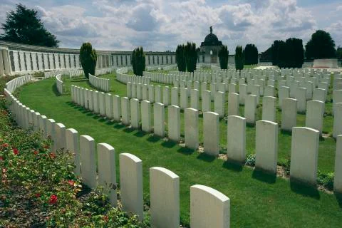 Crosses making a circle at Tyne Cot. Stock Photos