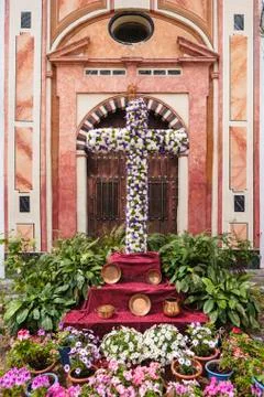 The Crosses of May, a religious symbol on a monument,Cordoba, Andalucia, Spain Stock Photos