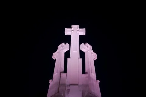 Crosses in the night Stock Photos