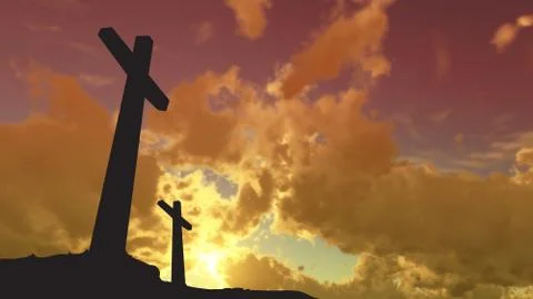 Crosses  silhouette Stock Photos