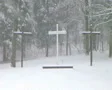 Crosses in Snow Zoom Out SD Footage