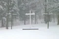Crosses in Snow Zoom Out Footage