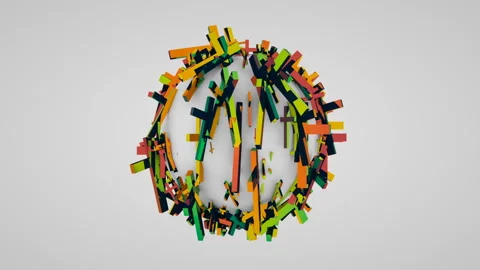 Crosses stuck in a rotating sphere.Seamless loop. Stock Footage 100185602