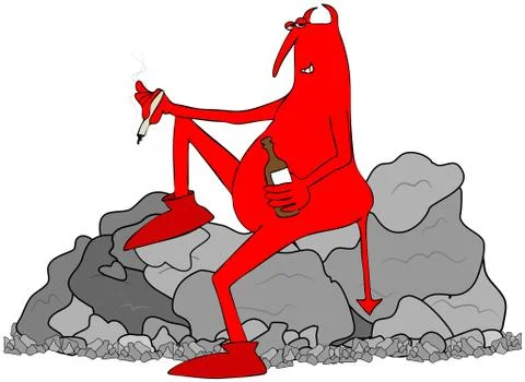 Crossfaded red devil Stock Illustration