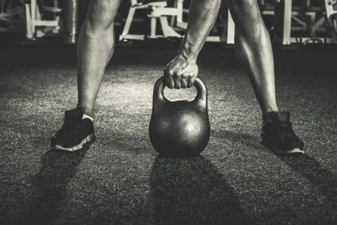 Crossfit kettlebell training Stock Photos